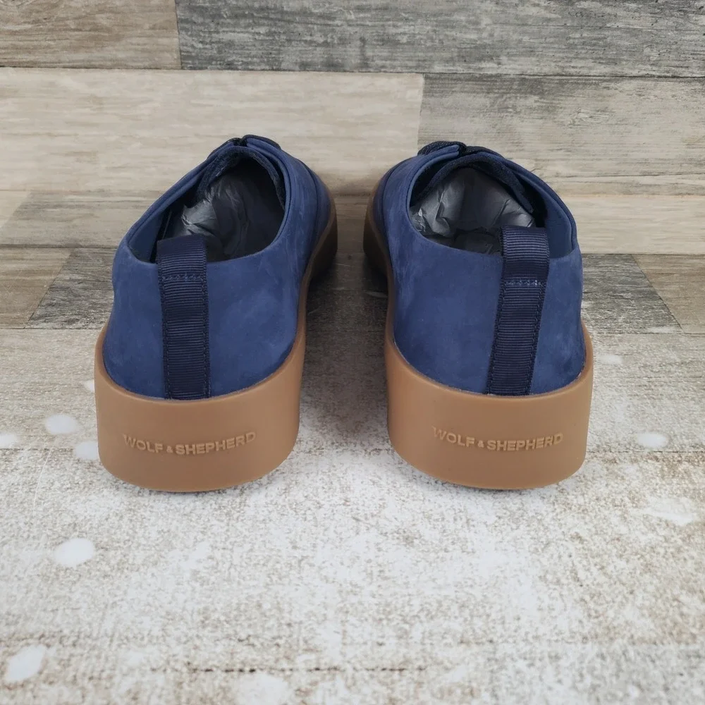 Wolf & Shepherd Cruise Womens Sz 9 Navy Gum Brown Nubuck‎ Suede Lace-Up Sneakers